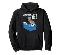 Mini Schnauzer Boss Dog Dad Broma Humor Oficina Corbata Divertido Sudadera con Capucha