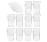 Mini Self-Watering Planter - 2.5-Inch Transparent Pots with Water Level Indicator Drainage Hole and 10 Plant Tags | Indoor Planter For African Violets Cuttings Seeds Bulbs