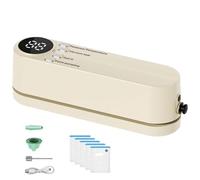 Mini sellador al vacío inalámbrico 3 en 1, sellador al vacío Easilyous, sellador térmico portátil y bomba de aire para bolas, imprescindible para cualquier hogar (blanco-1 unidad)