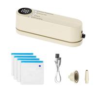 Mini sellador al vacío, portátil, 60 KPA, con 3 niveles de temperatura, 4 bolsas, 1 adaptador de inflado y 1 adaptador de extracción de aire para conservar aperitivos y almacenamiento de alimentos