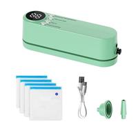 Mini sellador al vacío, portátil, 60 KPA, con 3 niveles de temperatura, 4 bolsas, 1 adaptador de inflado y 1 adaptador de extracción de aire para conservar aperitivos y almacenamiento de alimentos