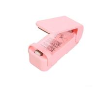 Mini sellador de bolsas de mano, sellador térmico portátil de bolsas de plástico con para almacenamiento de alimentos, conservación de aperitivos, utensilios de cocina, blanco o rosa (rosa)