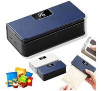 Mini sellador de bolsas, mini sellador y cortador de bolsas 2 en 1, sellador térmico magnético recargable con pantalla LED de alimentación, 6 engranajes ajustables, resellador de bolsas portátil para