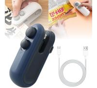 Mini sellador de bolsas, sellador térmico 2 en 1 con cortador e imán, sellador de bolsas de chips portátil recargable por USB, sellador térmico para aperitivos, dulces, bolsas de plástico