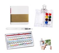 Mini Set De Acuarelas, Set De Viaje Pocket Artist Watercolor, Cuaderno De Bocetos Para Acuarelas, Con Paleta De Viaje De 8 Cuadrículas Y 12 Colores de Pigmento (Acrylic)