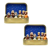 Mini Set De Belén Navideño, Set Religioso De Belén En Miniatura Tamaño Bols | Decoración Navideña De Interior Para Escritorio Estantería Recibidor Hogar Salón Fiesta