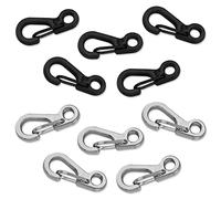 Mini SF, juego de mini mosquetones,Mosquetones de Escalada Clips, mosquetones pequeños, para camping, color negro y plateado,10pcs Primavera Mochila Cierres para Accesorios para Mascotas