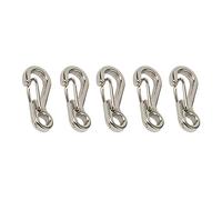 Mini SF - Mosquetón de 5 piezas de aleación de zinc con resorte, pequeño juego de mosquetones para exteriores, camping, viajes, senderismo, color plateado
