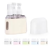 Mini Shampoo Dispenser Portable Travel Bottle Set, Leak Proof Containers with Labels, Reusable Travel Bottles, for Toiletries,Women Men (Beige,3-in-1)