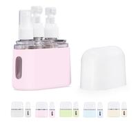 Mini Shampoo Dispenser Portable Travel Bottle Set, Leak Proof Containers with Labels, Reusable Travel Bottles, for Toiletries,Women Men (Pink,3-in-1)