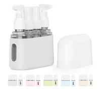 Mini Shampoo Dispenser Portable Travel Bottle Set, Leak Proof Containers with Labels, Reusable Travel Bottles, for Toiletries,Women Men (Gray,4-in-1)