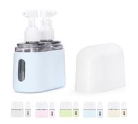 Mini Shampoo Dispenser Portable Travel Bottle Set, Leak Proof Containers with Labels, Reusable Travel Bottles, for Toiletries,Women Men (Blue,2-in-1)