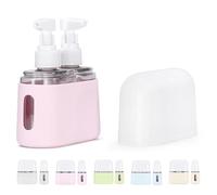 Mini Shampoo Dispenser Portable Travel Bottle Set, Leak Proof Containers with Labels, Reusable Travel Bottles, for Toiletries,Women Men (Pink,2-in-1)