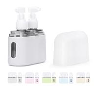 Mini Shampoo Dispenser Portable Travel Bottle Set, Leak Proof Containers with Labels, Reusable Travel Bottles, for Toiletries,Women Men (Gray,2-in-1)