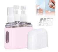 Mini Shampoo Dispenser Portable Travel Bottle Set, Mini Travel Shampoo And Conditioner Dispenser, Travel Containers With Labels For Toiletries, Travel Bottles For Toiletries (3 in 1,Pink)