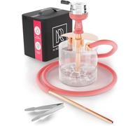 Mini Shisha To Go M. ROSENFELD con Bolsa y Accesorios Premium - Set Completo con Cabeza, Manguera, Boquilla, Difusor y Base Acrílica - Portátil y Lista para Usar (Rojo)