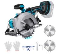 Mini Sierra Circular Compatible Con Makita 18 V, Sierra Circular De Mano Sin Escobillas Con 2 Hojas De Sierra, Motor De Cobre, Puede Cortar Diagonalmente 6200 Rpm, Para Trabajar Madera, Metal