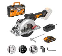 Mini sierra circular de mano a batería worx xl, 20v ø 120 mm + discos