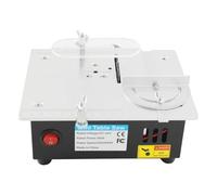 Mini sierra circular de mesa 96 W 5000 rpm con 4 hojas de sierra, ajuste de altura y velocidad, cubierta protectora, extracción de polvo, sierra circular compacta para madera, plástico, acrílico