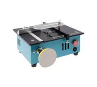 Mini sierra circular de mesa con 4 cuchillas, 96 W, sierra circular de mesa multifuncional, sierra de mesa portátil para trabajar la madera para cortar y lijar