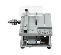 Mini sierra circular de mesa de 96 W, pequeña con hoja de sierra de 110 mm, ajuste de inclinación de 0 a 90°, velocidad de 7 niveles, profundidad de corte de 35 mm para madera, plástico, PVC