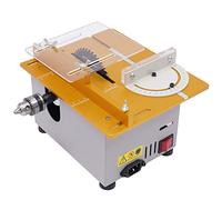 Mini sierra circular de mesa multifuncional con 4 cuchillas, 300 W, mini sierra de mesa eléctrica, 9000 rpm, cortador de mesa eléctrico portátil