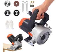 Mini Sierra Circular, Eléctrica 1500w Con Hoja De Sierra De 105mm, Profundidad Máxima De Corte 55mm(90°), 38mm(45°), 13000rpm, Para Madera, Metal Blando, Plástico, Azulejos