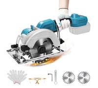 Mini Sierra Circular Sin Escobillas para Makita 18 V, Batería de Ion de Litio, 2 Hojas, 9000 rpm, Ideal para Cortar Madera (Sin Batería)