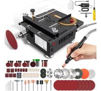 Mini sierra de mesa para artesanos, minisierra de mesa portátil, 100 W de potencia, sierra de mesa multifunción, 7 velocidades ajustables, corte de 0 a 90°, para bricolaje, madera, acrílico y corte de