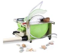 Mini sierra de mesa, pulidora lapidaria de 1380 W y máquina pulidora de banco, herramienta profesional de facetado de joyería con juego de accesorios para hacer joyas en el hogar