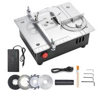 Mini Sierra de Mesa, Sierra de Mesa Portátil 96W, Sierra Circular de Mesa Fuente de Alimentación de 7 Velocidades, Hoja de Sierra de 0,1 a 15 mm Ajustable Multi para Proyectos de Bricolaje en Madera