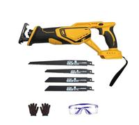 Mini sierra de sable con batería para Dewalt 21 V, motosierra eléctrica pequeña con 4 hojas, sierra de sable inalámbrica de velocidad variable para metal, madera y PVC (sin batería)