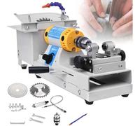 Mini sierra para cortar piedras preciosas y joyas - Sierra de mesa lapidaria de 750 W con velocidad variable de 0 a 10 000 RPM, pulidora y amoladora de gemas para jade, ágata y metales