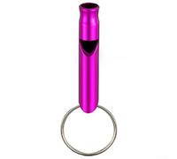 Mini silbato de aleación de aluminio resistente para señalización y entrenamiento de socorro eficaces (morado)