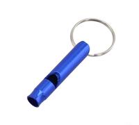 Mini silbato de aleación de aluminio resistente para señalización y entrenamiento de socorro eficaces (azul)