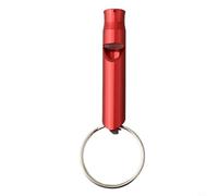 Mini silbato de aleación de aluminio resistente para señalización y entrenamiento de socorro eficaces (rojo)