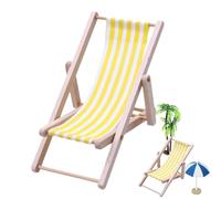 Mini silla de playa - Minisilla de playa plegable para decoración de jardín de hadas, decoración de mesa, juguete de playa, decoración de playa, silla de salón para interior y exterior, 1,97 x 2,95