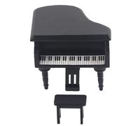 Mini simulación de Piano de de Madera con Taburete 1:12 Accesorio para casa de muñecas exquisitos Muebles Decorativos en Miniatura Hechos a Mano para coleccionistas de Casas de (Negra)