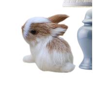 Mini simulación Rabbit - Plush 8x5.5x5cm | Realistic Stuffed Animal Bunny, lindo simulación Plush Rabbit | Decorative Miniature Toy For Easter Party Shower Fairy Garden Desktop Bedside Shelf