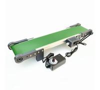 Mini sistema de cinta transportadora eléctrica para fábrica de embalaje y hogar, interruptor de avance y retroceso, PVC, 10 x 70 cm, ideal para un manejo eficiente de materiales