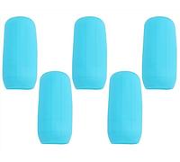 Mini Skater 5pcs Silicone Travel Bottle Cover Reusable Elastic Sleeve Fit Standard Toiletry Container Stretching Bottle Lid Cap for Luggage Bag Suitcase Prevent Leakage Solution, Azul, Suave