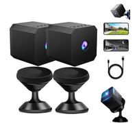 Mini Smart HD Night Vision Security Camera, Hidden Camera, Mini App Control Surveillance Cameras, Motion Detection and Magnetic Base, For Home/Office (2PCS+32G)