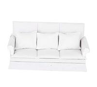 Mini Sofá de Casa de Muñecas Escala 1/12 Casa de Muñecas Sillón Muebles Sofá Sofá con 3 Cojines Extraíbles Aptos para Muñecas Barbie Casa Niñas Regalo de Cumpleaños