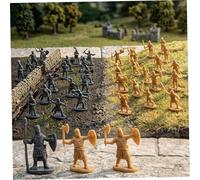 Mini soldados de juguete, 200 piezas 1:72 Mini figuras de caballeros de plástico, pequeñas figuras de acción del ejército, juego de caballeros medievales para, proyectos escolares, clase de historia