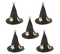 Mini Sombrero De Bruja Horquillas Para El Cabello Lindas Y Elegantes Pinzas Para El Cabello Halloween Navidad Accesorios Para El Cabello Para Niños Mujeres 5 Piezas Tela Negra