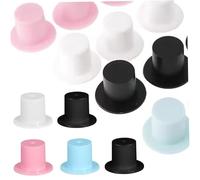 Mini sombreros para artesanías, 100 piezas de plástico mini de copa de plástico Toppers, toppers de cupcakes pequeños de bricolaje para fiesta de cumpleaños, boda, reunión familiar para manuali