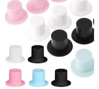 Mini sombreros para artesanías, 100 piezas de plástico mini top de copa toppers, toppers de cupcakes pequeños de bricolaje para fiesta de cumpleaños, boda, top de reunión familiar para manualidades