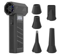 Mini soplador de nieve 130000RPM Turbo ventilador eléctrico inalámbrico de mano con 5 boquillas y luz LED Plumero de aire comprimido portátil para el hogar y el automóvil Soplador de nieve para autom