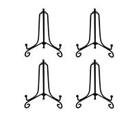 Mini soporte de hierro negro de 3.5 pulgadas, soporte de exhibición para galletas, soporte de exhibición para tarjetas, caballetes en bodas, fiestas de cumpleaños (paquete de 4)