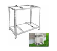 Mini soporte de tierra ajustable para sistema de bomba de calor de CA sin conductos, base de montaje de doble nivel para condensador de aire acondicionado (90 x 90 x 45 cm)